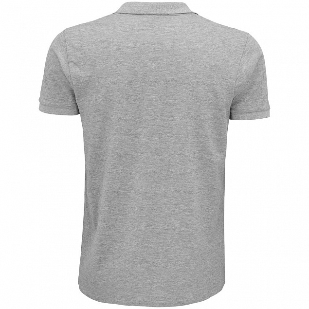 Рубашка поло мужская Planet Men, серый меланж с логотипом в Ставрополе заказать по выгодной цене в кибермаркете AvroraStore
