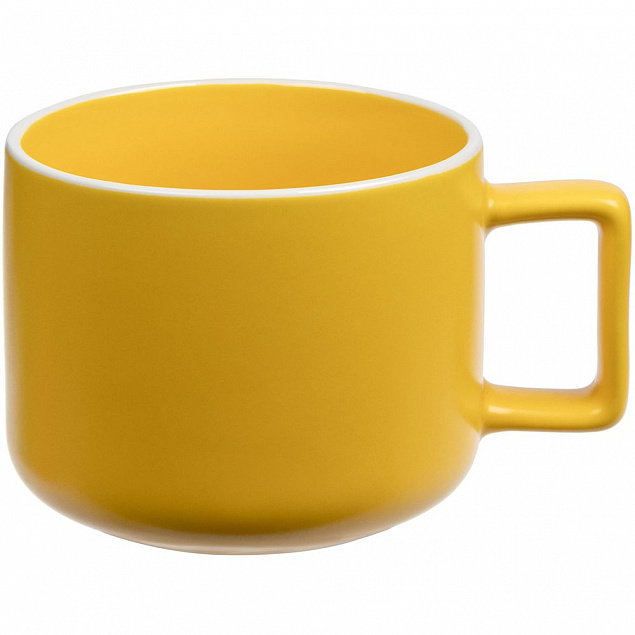 Чашка Fusion, желтая с логотипом в Ставрополе заказать по выгодной цене в кибермаркете AvroraStore