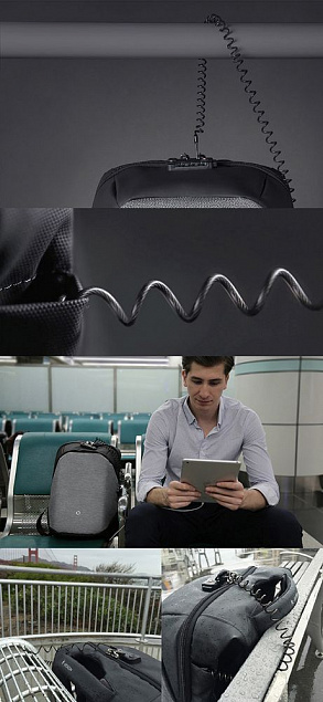 Рюкзак ClickPack Pro, черный с серым с логотипом в Ставрополе заказать по выгодной цене в кибермаркете AvroraStore