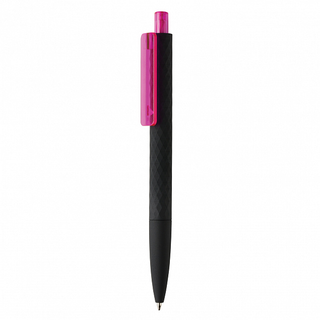 Черная ручка X3 Smooth Touch, розовый с логотипом в Ставрополе заказать по выгодной цене в кибермаркете AvroraStore
