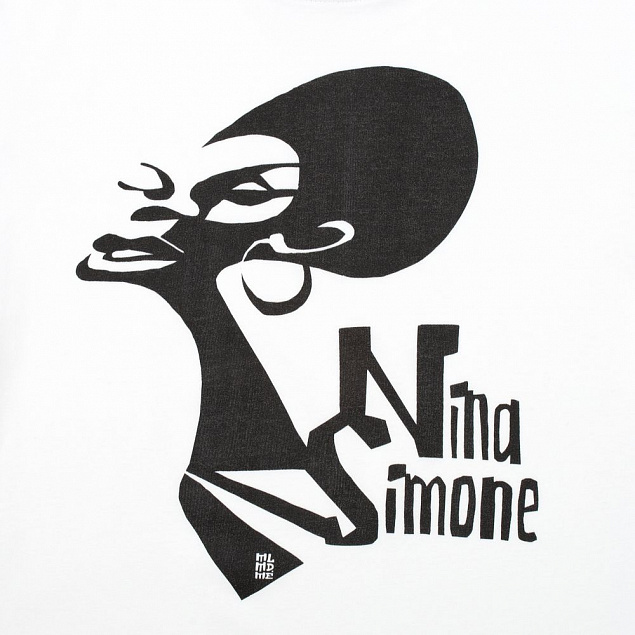 Футболка женская «Меламед. Nina Simone», белая с логотипом в Ставрополе заказать по выгодной цене в кибермаркете AvroraStore