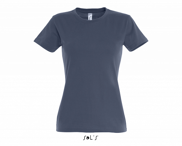 Фуфайка (футболка) IMPERIAL женская,Синий джинc 3XL с логотипом в Ставрополе заказать по выгодной цене в кибермаркете AvroraStore