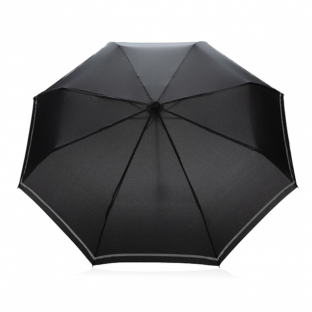 Компактный зонт Impact из RPET AWARE™ со светоотражающей полосой, 20.5" с логотипом в Ставрополе заказать по выгодной цене в кибермаркете AvroraStore