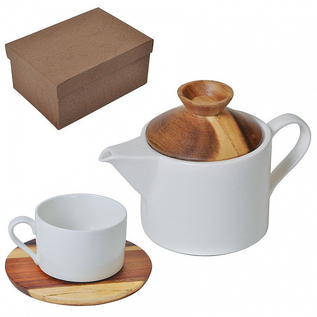 Набор "Andrew":чайная пара и чайник в подарочной упаковке с логотипом в Ставрополе заказать по выгодной цене в кибермаркете AvroraStore