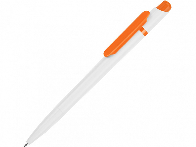 Ручка шариковая Этюд, белый/оранжевый с логотипом в Ставрополе заказать по выгодной цене в кибермаркете AvroraStore