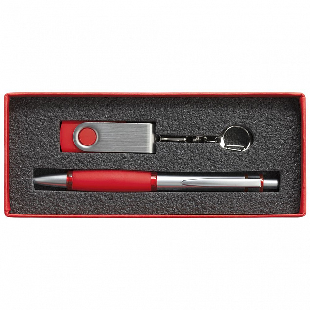 Набор Notes: ручка и флешка 8 Гб, красный с логотипом в Ставрополе заказать по выгодной цене в кибермаркете AvroraStore