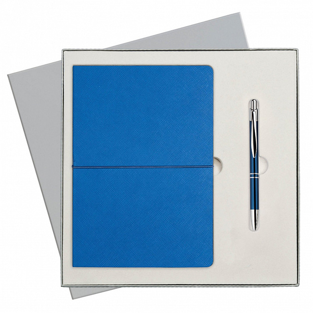 Подарочный набор Portobello/Summer time синий-3(Ежедневник недат А5, Ручка) беж. ложемент с логотипом в Ставрополе заказать по выгодной цене в кибермаркете AvroraStore