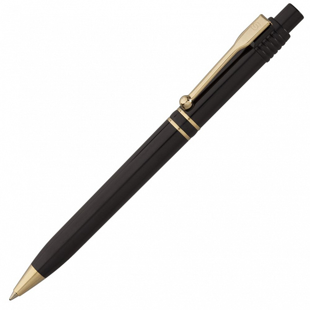 Ручка шариковая Raja Gold, черная с логотипом в Ставрополе заказать по выгодной цене в кибермаркете AvroraStore