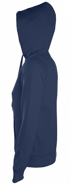 Толстовка женская на молнии с капюшоном Seven Women 290, темно-синяя с логотипом в Ставрополе заказать по выгодной цене в кибермаркете AvroraStore