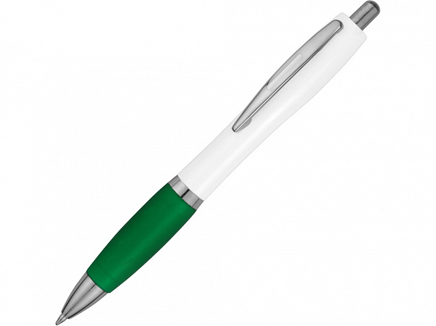 Ручка шариковая Nash, белый/зеленый, черные чернила с логотипом в Ставрополе заказать по выгодной цене в кибермаркете AvroraStore