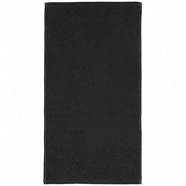 Полотенце Soft Me Light ver.2, малое, черное с логотипом в Ставрополе заказать по выгодной цене в кибермаркете AvroraStore