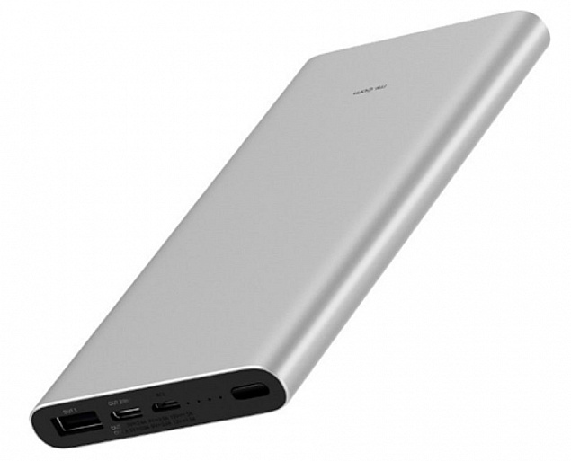 Внешний аккумулятор Xiaomi Mi Power Bank 3 10000 мАч, серебристый с логотипом в Ставрополе заказать по выгодной цене в кибермаркете AvroraStore