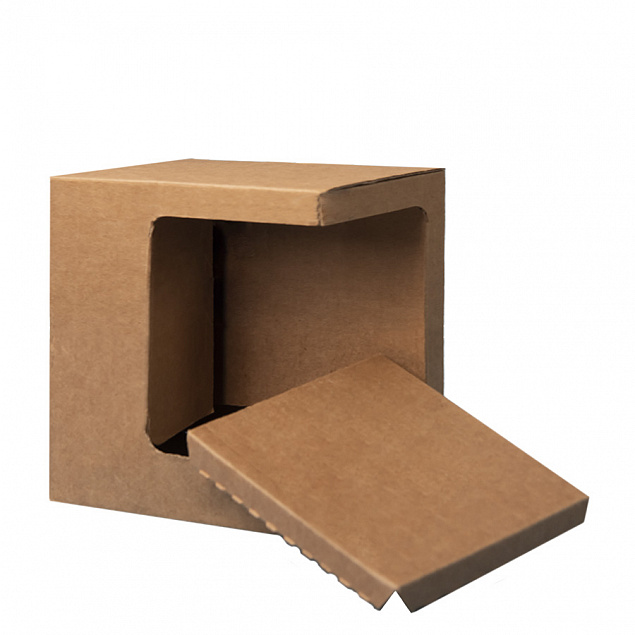 Коробка для кружек 25903, 27701, 27601, размер 11,8х9,0х10,8 см, микрогофрокартон, коричневый с логотипом в Ставрополе заказать по выгодной цене в кибермаркете AvroraStore