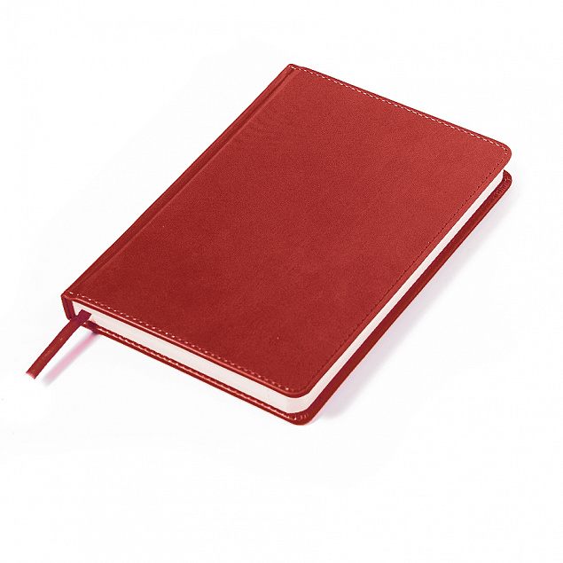 Ежедневник недатированный Campbell, А5,  красный, белый блок с логотипом в Ставрополе заказать по выгодной цене в кибермаркете AvroraStore