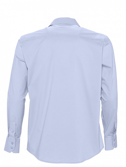 Рубашка мужская с длинным рукавом BRIGHTON, голубая с логотипом в Ставрополе заказать по выгодной цене в кибермаркете AvroraStore