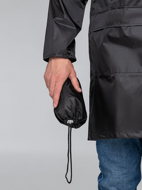 Дождевик с карманами «Плащ, плащ», черный с логотипом в Ставрополе заказать по выгодной цене в кибермаркете AvroraStore