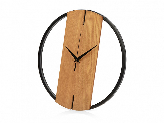 Деревянные часы с металлическим ободом «Time Wheel» с логотипом в Ставрополе заказать по выгодной цене в кибермаркете AvroraStore
