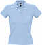 Рубашка поло женская PEOPLE 210, голубая с логотипом в Ставрополе заказать по выгодной цене в кибермаркете AvroraStore