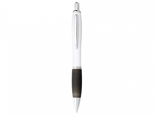 Ручка шариковая Nash, белый/черный, черные чернила с логотипом в Ставрополе заказать по выгодной цене в кибермаркете AvroraStore