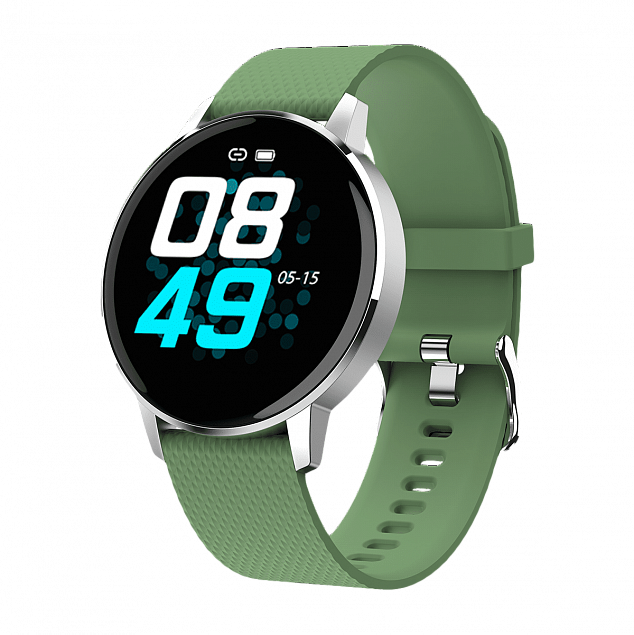 Фитнес часы GEOZON SKY c измерением кислорода в крови, зеленые с логотипом в Ставрополе заказать по выгодной цене в кибермаркете AvroraStore