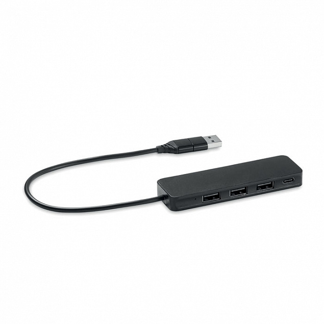 USB-C 4-портовый USB-концентрат с логотипом в Ставрополе заказать по выгодной цене в кибермаркете AvroraStore