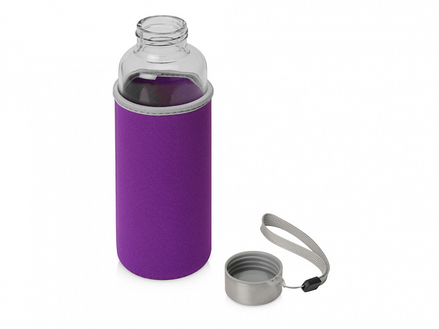 Бутылка для воды Pure c чехлом, 420 мл, фиолетовый с логотипом в Ставрополе заказать по выгодной цене в кибермаркете AvroraStore