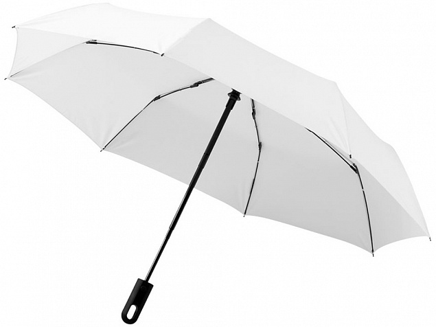 Зонт Traveler автоматический 21,5, белый с логотипом в Ставрополе заказать по выгодной цене в кибермаркете AvroraStore