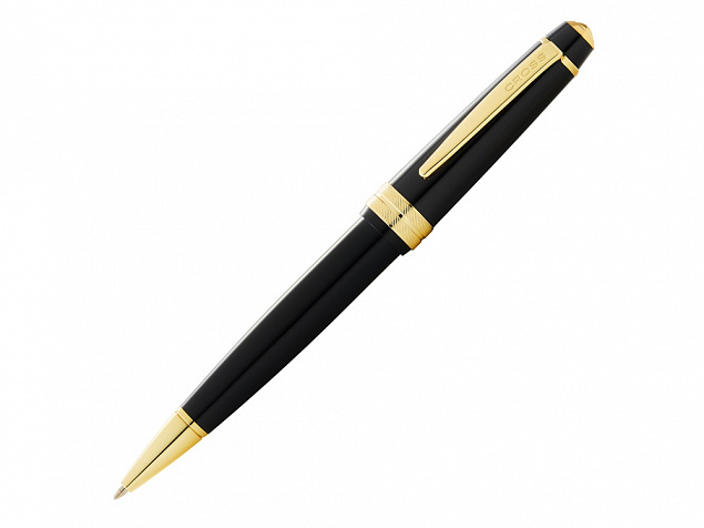 Ручка пластиковая шариковая Bailey Light Polished Black Resin and Gold Tone с логотипом в Ставрополе заказать по выгодной цене в кибермаркете AvroraStore