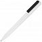 Ручка шариковая Split Neon, белая с черным с логотипом в Ставрополе заказать по выгодной цене в кибермаркете AvroraStore