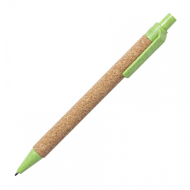 Ручка шариковая YARDEN, зеленый, натуральная пробка, пшеничная солома, ABS пластик, 13,7 см с логотипом в Ставрополе заказать по выгодной цене в кибермаркете AvroraStore