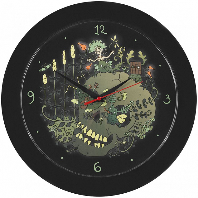 Часы настенные «Серенада», черные с логотипом в Ставрополе заказать по выгодной цене в кибермаркете AvroraStore