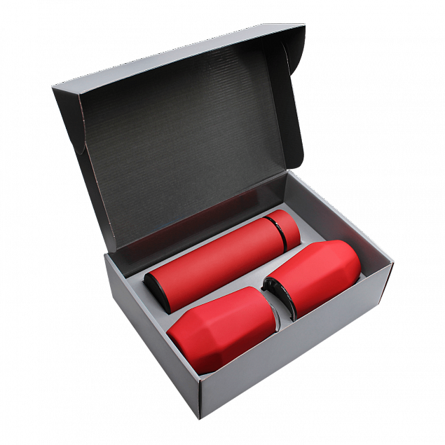 Набор Hot Box E2 софт-тач EDGE CO12s grey (красный) с логотипом в Ставрополе заказать по выгодной цене в кибермаркете AvroraStore