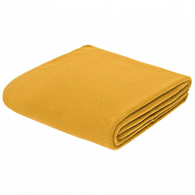 Флисовый плед Warm&Peace, желтый с логотипом в Ставрополе заказать по выгодной цене в кибермаркете AvroraStore