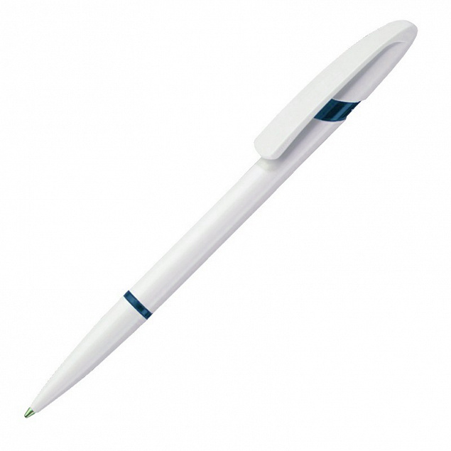 Ручка шариковая NOVA R, белый/темно-синий с логотипом в Ставрополе заказать по выгодной цене в кибермаркете AvroraStore