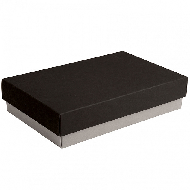 Коробка подарочная CRAFT BOX, 17,5*11,5*4 см, серый, черный, картон  с логотипом в Ставрополе заказать по выгодной цене в кибермаркете AvroraStore
