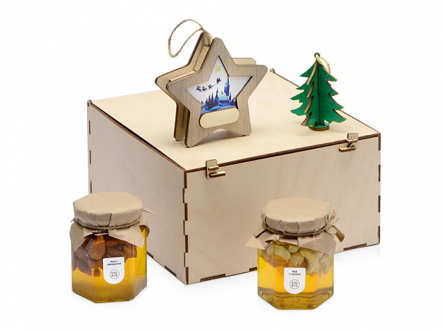 Подарочный набор «Decoration Deluxe» с двумя видами меда с логотипом в Ставрополе заказать по выгодной цене в кибермаркете AvroraStore