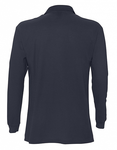 Рубашка поло мужская с длинным рукавом STAR 170, темно-синяя с логотипом в Ставрополе заказать по выгодной цене в кибермаркете AvroraStore