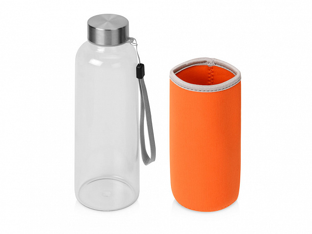 Бутылка для воды Pure c чехлом, 420 мл, оранжевый с логотипом в Ставрополе заказать по выгодной цене в кибермаркете AvroraStore