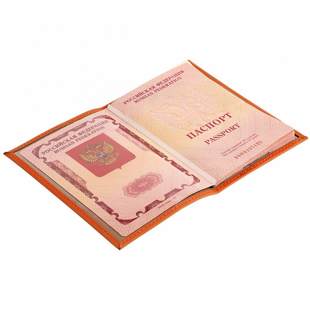 Обложка для паспорта Shall, оранжевая с логотипом в Ставрополе заказать по выгодной цене в кибермаркете AvroraStore