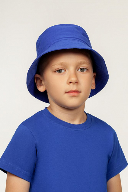 Панама детская Bizbolka Challenge Kids, голубая с логотипом в Ставрополе заказать по выгодной цене в кибермаркете AvroraStore