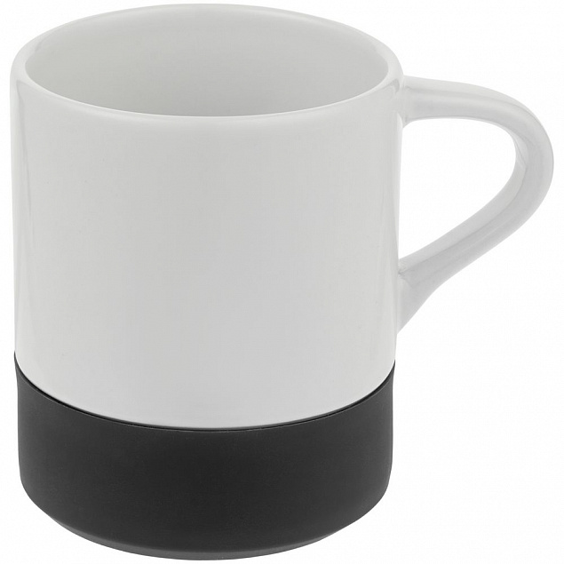 Кружка с силиконовой подставкой «Подтекст. Доброе утро», черная с логотипом в Ставрополе заказать по выгодной цене в кибермаркете AvroraStore