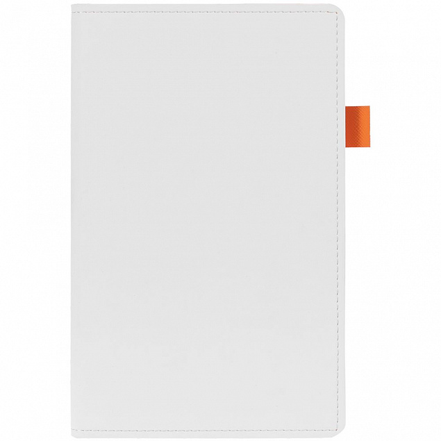 Ежедневник White Shall, недатированный, белый с оранжевым с логотипом в Ставрополе заказать по выгодной цене в кибермаркете AvroraStore