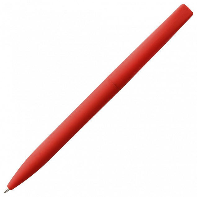 Ручка шариковая Pin Soft Touch, красная с логотипом в Ставрополе заказать по выгодной цене в кибермаркете AvroraStore
