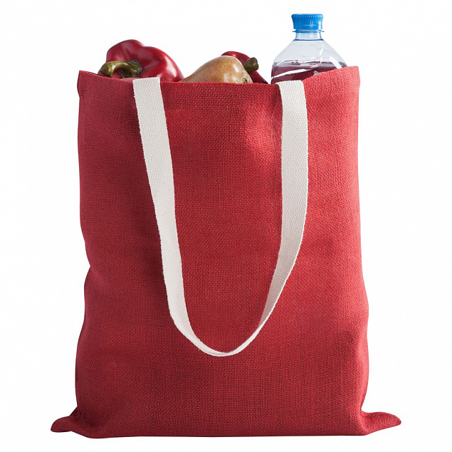 Холщовая сумка на плечо Juhu, красная с логотипом в Ставрополе заказать по выгодной цене в кибермаркете AvroraStore