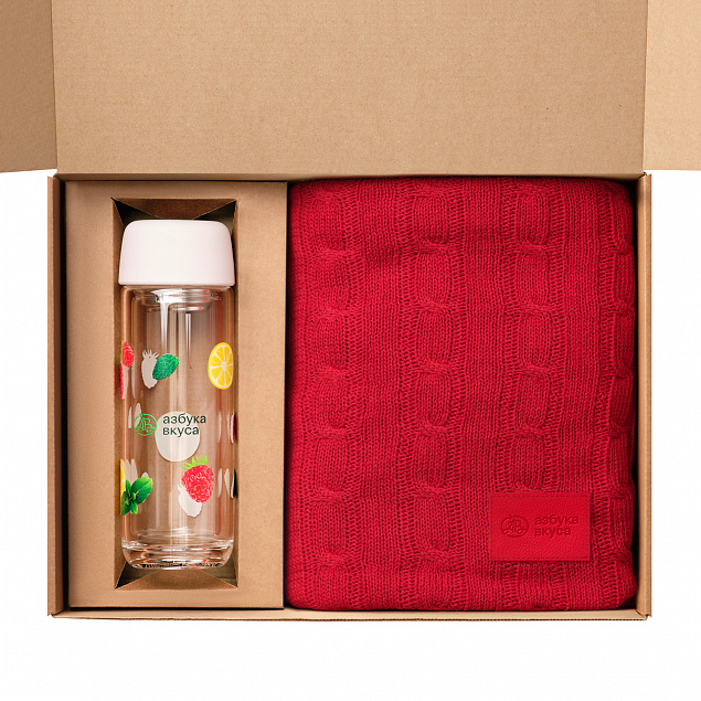Подарочный набор Bianca, Fado, красный (плед, термобутылка) с логотипом в Ставрополе заказать по выгодной цене в кибермаркете AvroraStore