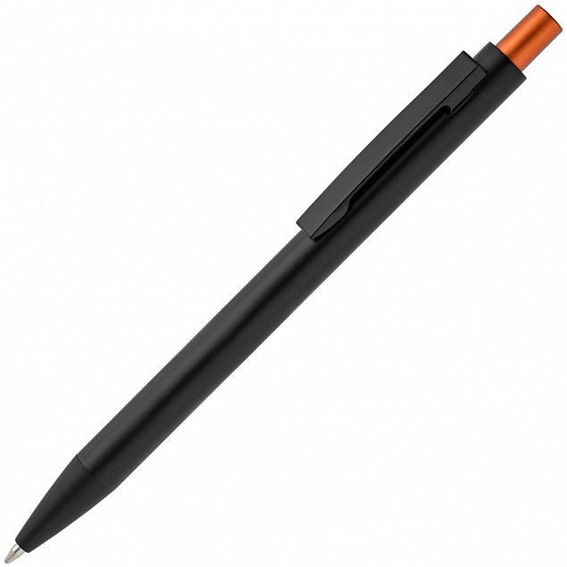 Ручка шариковая Chromatic, черная с оранжевым с логотипом в Ставрополе заказать по выгодной цене в кибермаркете AvroraStore