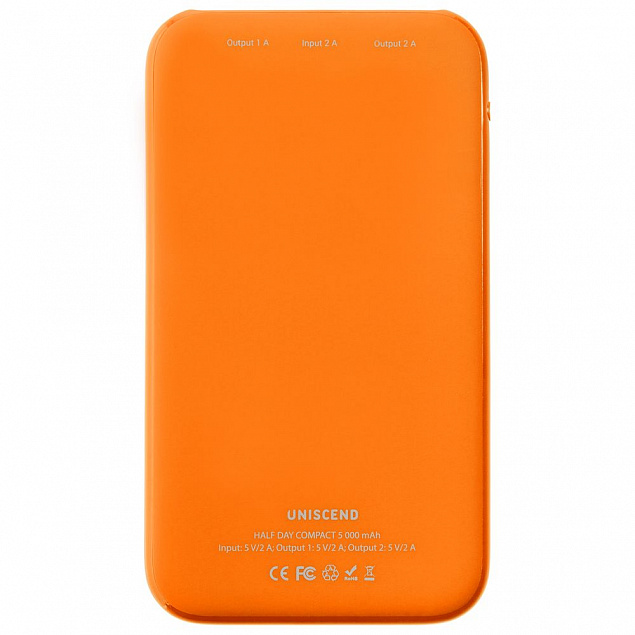 Внешний аккумулятор Uniscend Half Day Compact 5000 мAч, оранжевый с логотипом в Ставрополе заказать по выгодной цене в кибермаркете AvroraStore