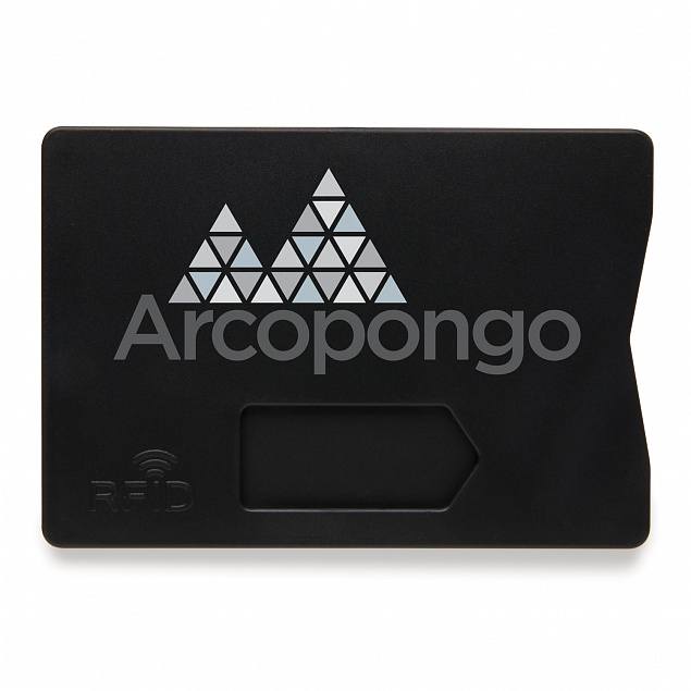 Держатель для карт RFID, черный с логотипом в Ставрополе заказать по выгодной цене в кибермаркете AvroraStore