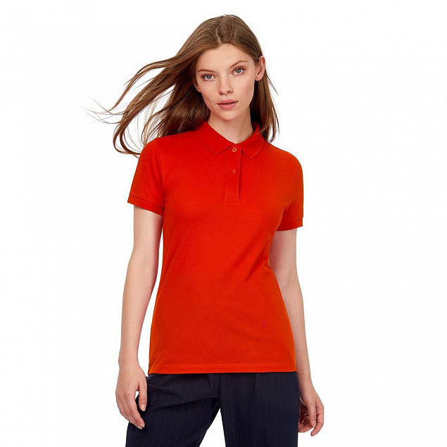 Рубашка поло женская Inspire, красная с логотипом в Ставрополе заказать по выгодной цене в кибермаркете AvroraStore