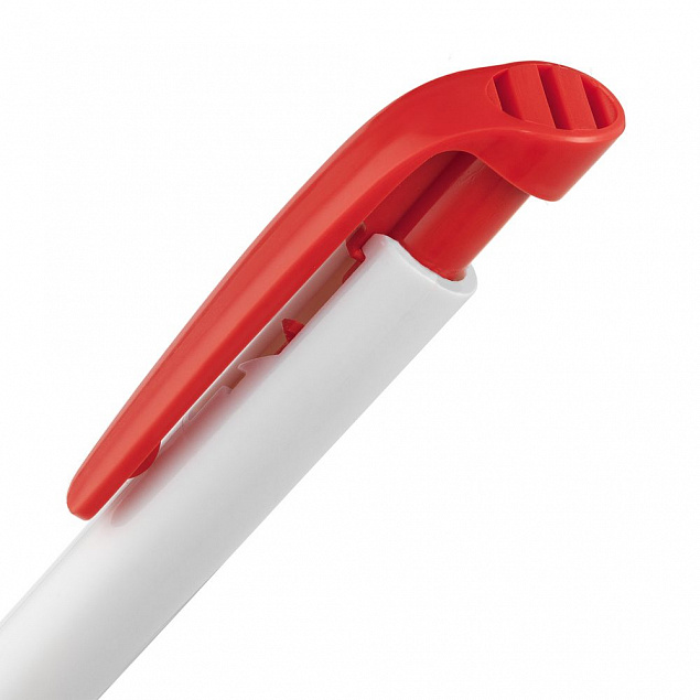 Ручка шариковая Favorite, белая с красным с логотипом в Ставрополе заказать по выгодной цене в кибермаркете AvroraStore